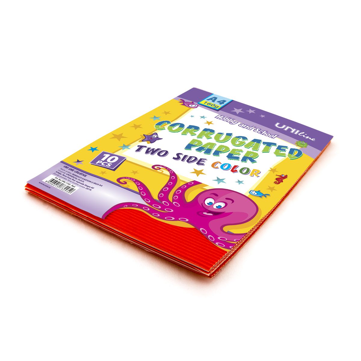 DEKORATIVNI KARTON REBRASTI A4 10/1 CRVENI UNL-1102