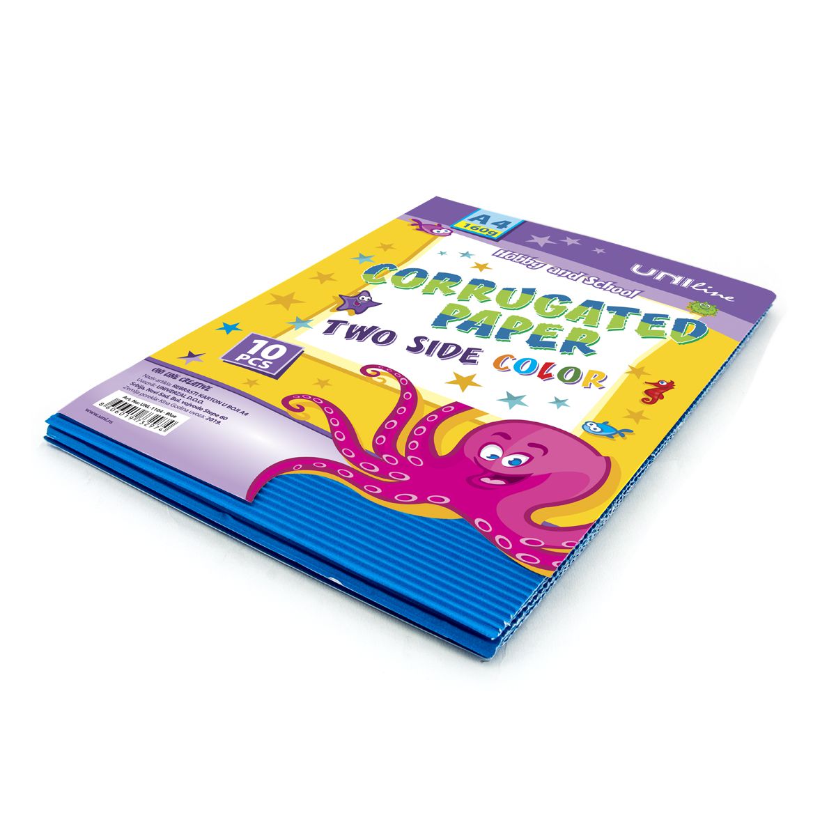 DEKORATIVNI KARTON REBRASTI A4 10/1 PLAVI UNL-1104