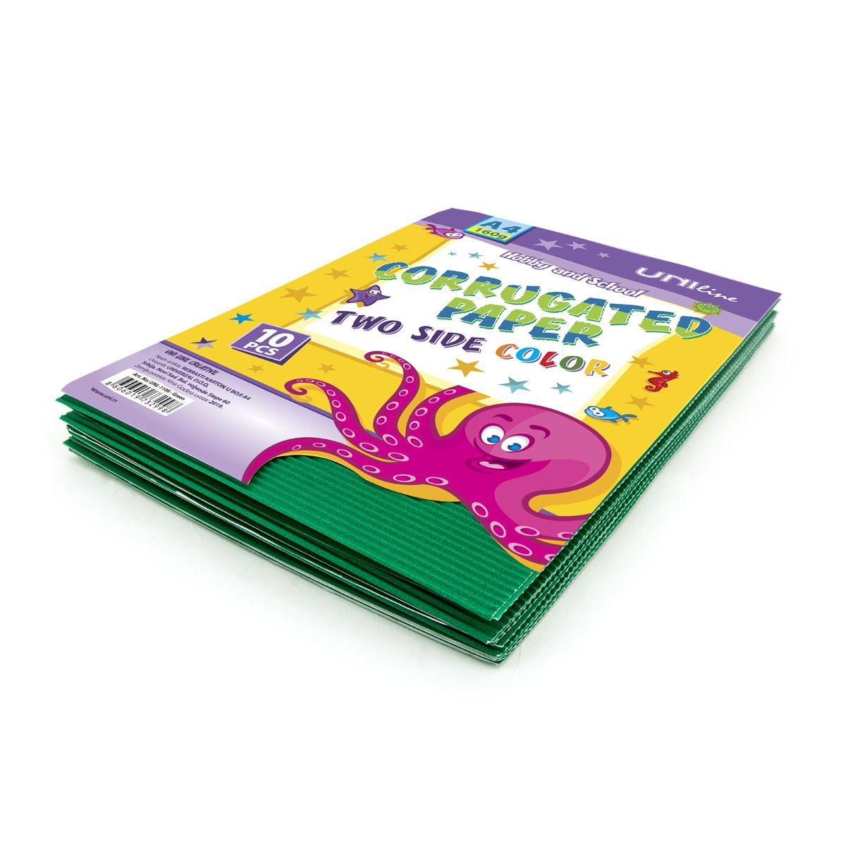 DEKORATIVNI KARTON REBRASTI A4 10/1 ZELENI UNL-1106