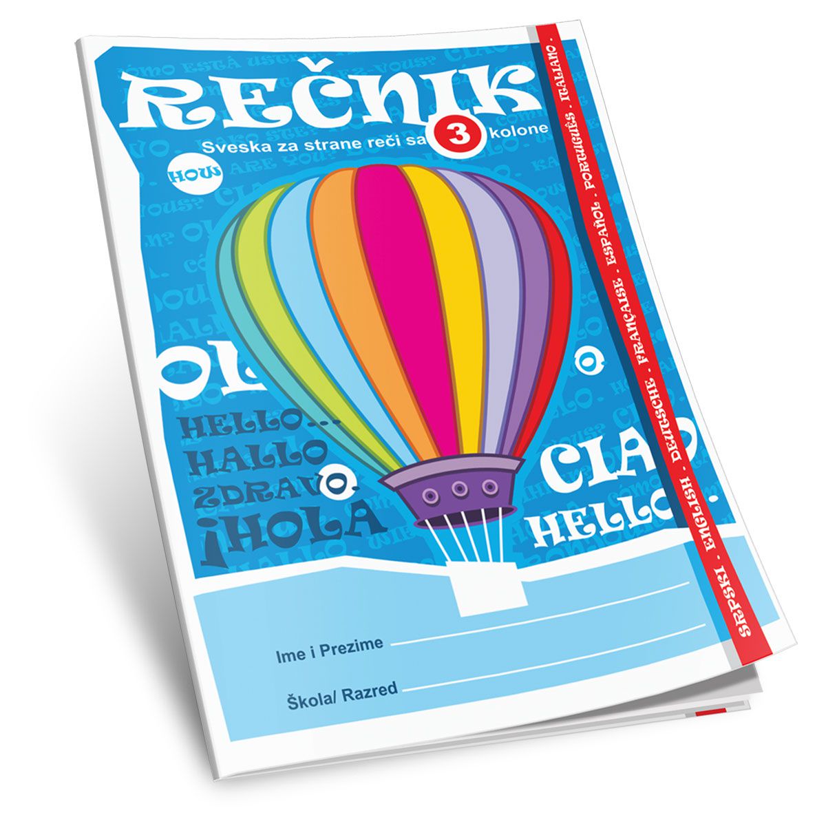 REČNIK A6 3 KOLONE SVESKA ZA STRANE REČI OCTOPUS UNL-0014