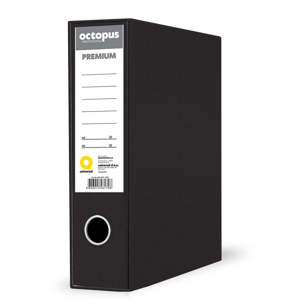 REGISTRATOR A4 OCTOPUS PREMIUM CRNI UNL-0144