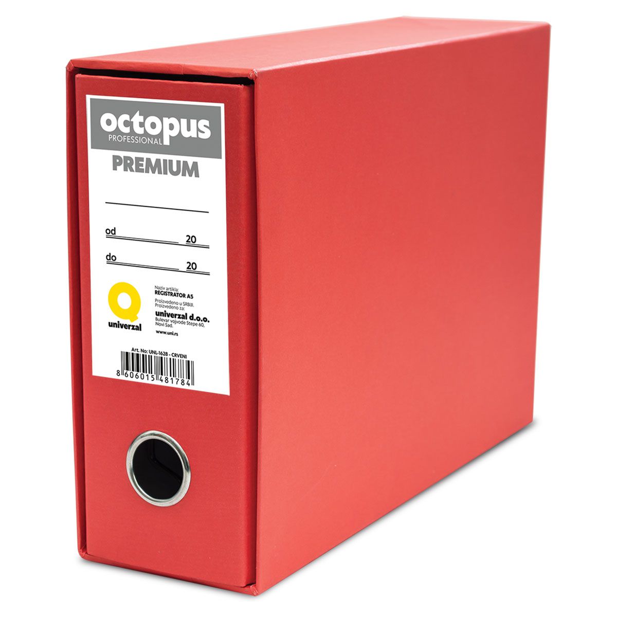 REGISTRATOR A5 OCTOPUS PREMIUM CRVENI UNL-1628
