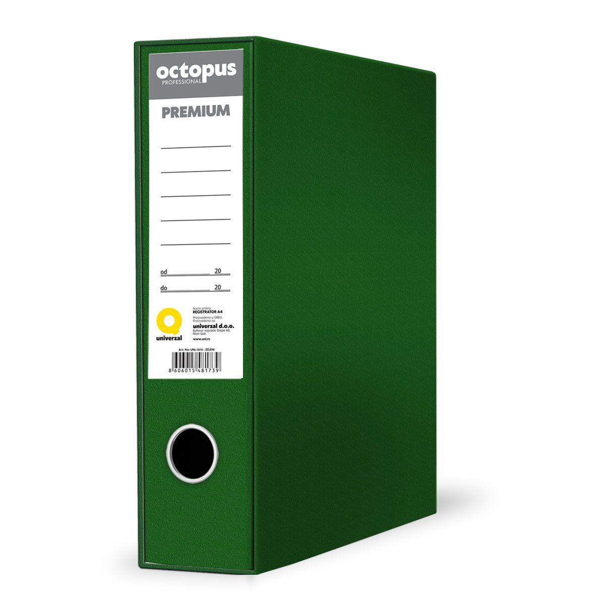 REGISTRATOR A4 OCTOPUS PREMIUM ZELENI UNL-1614