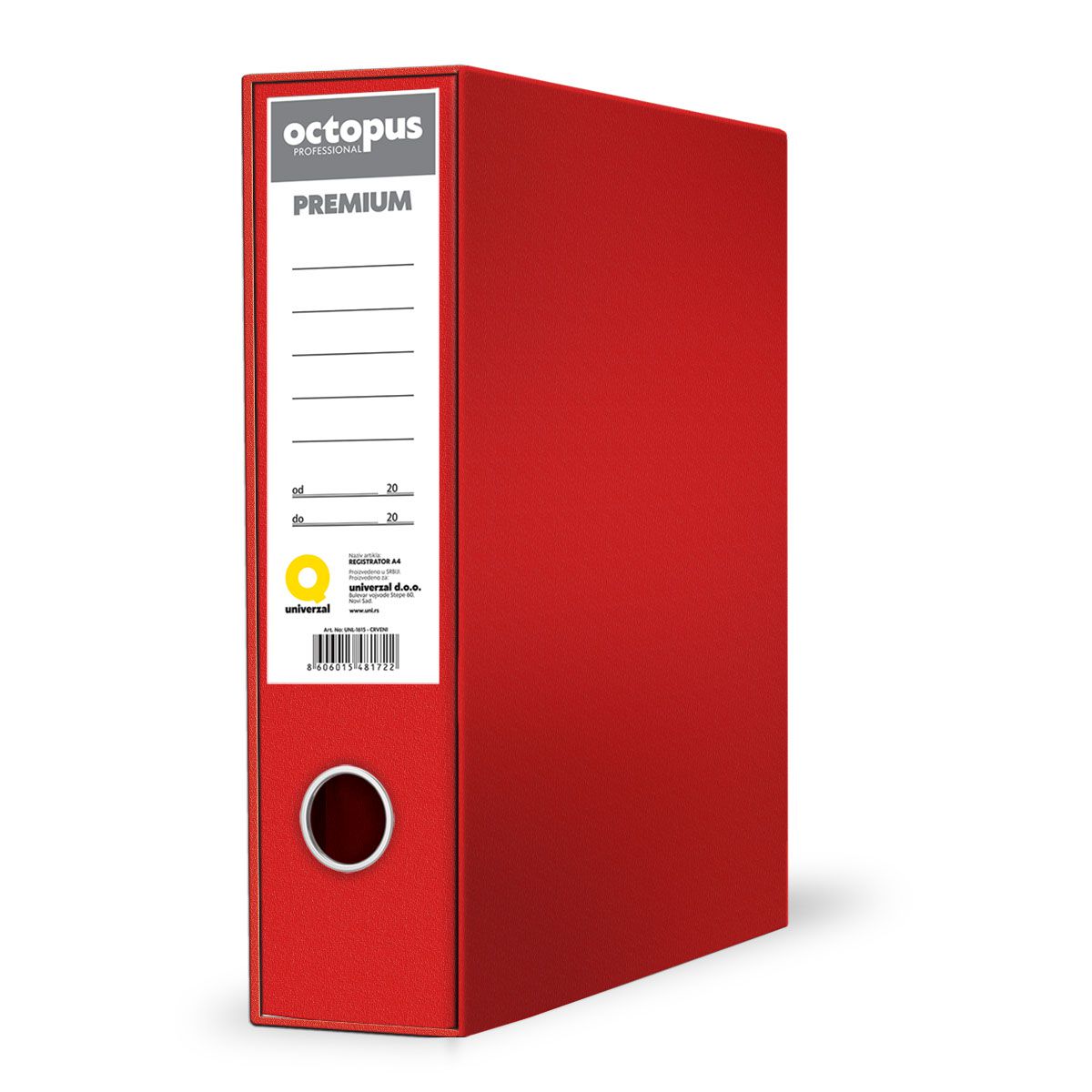 REGISTRATOR A4 OCTOPUS PREMIUM CRVENI UNL-1615