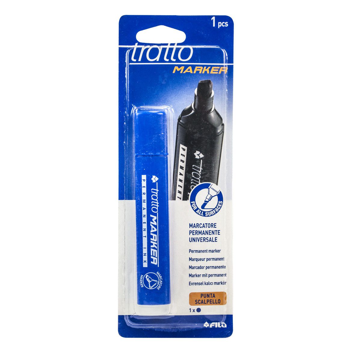 MARKER PLAVI TRATTO SEČENI VRH BLISTER 044201