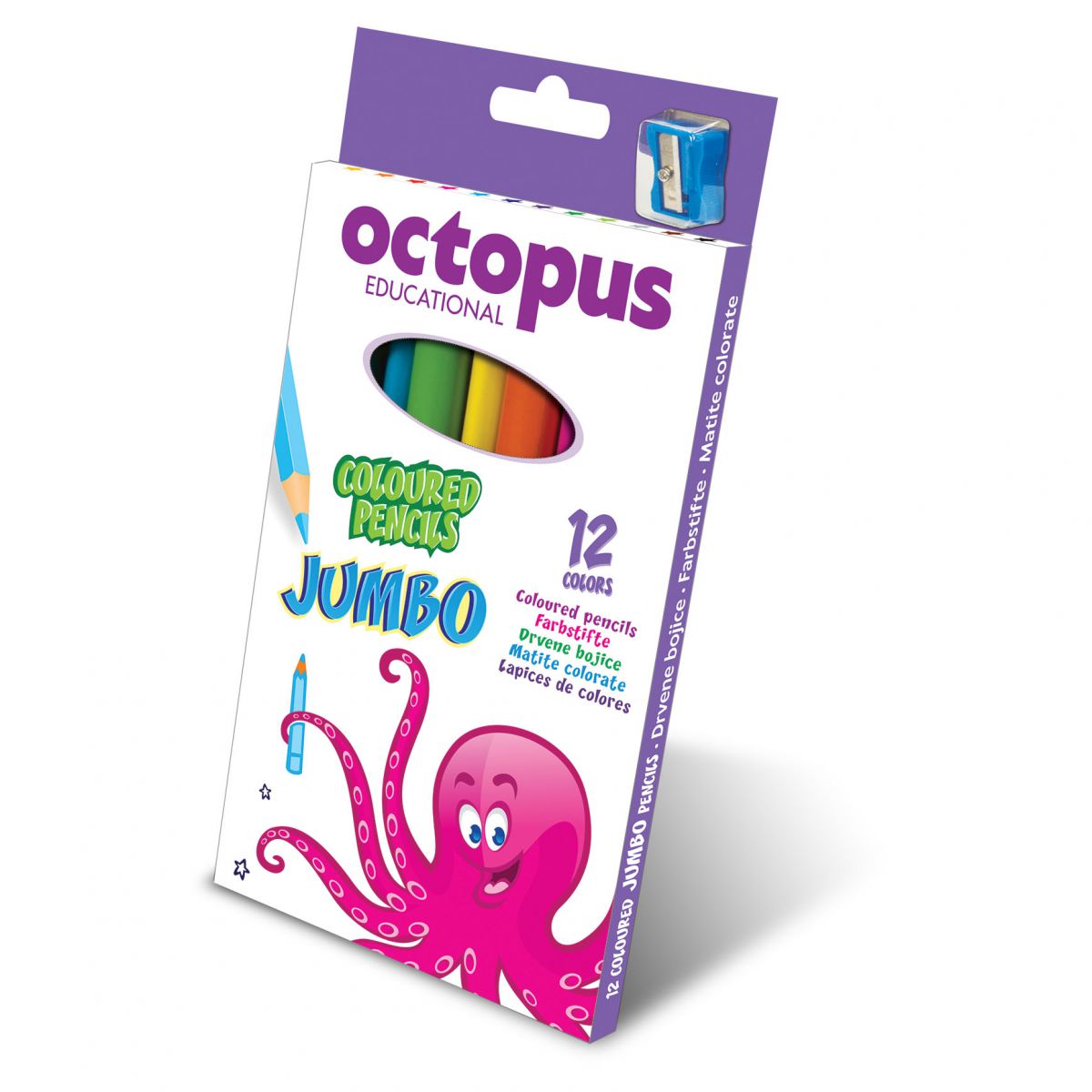 DRVENE BOJE 12/1 OCTOPUS JUMBO TRIANGULAR SA GRATIS ZAREZAČEM UNL-0360