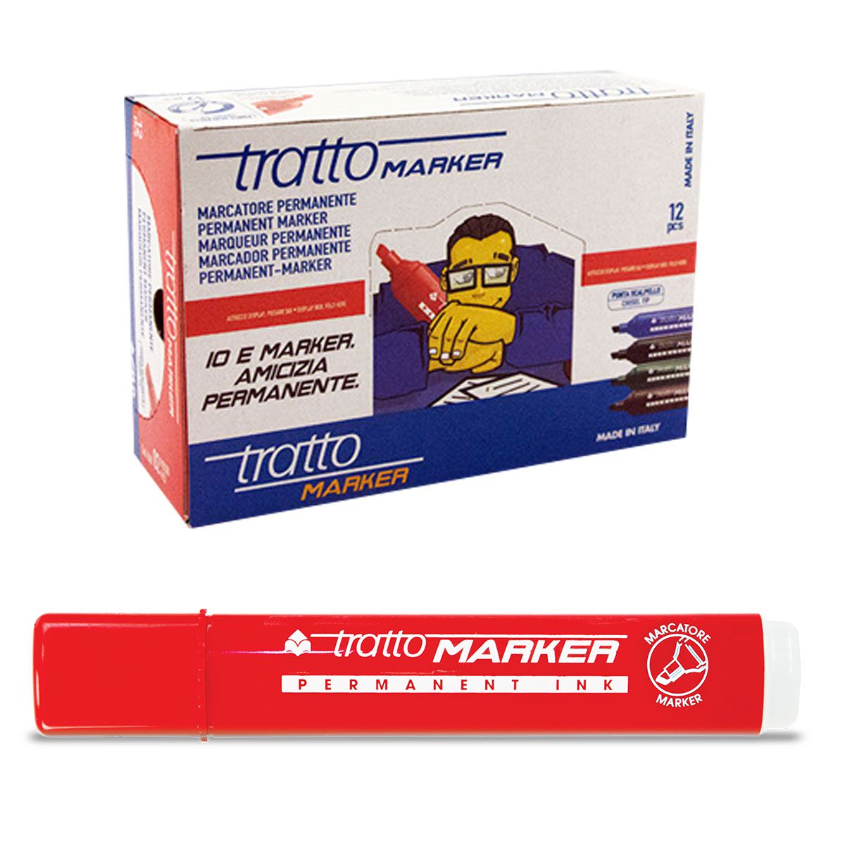 MARKER CRVENI TRATTO SEČENI VRH 840102