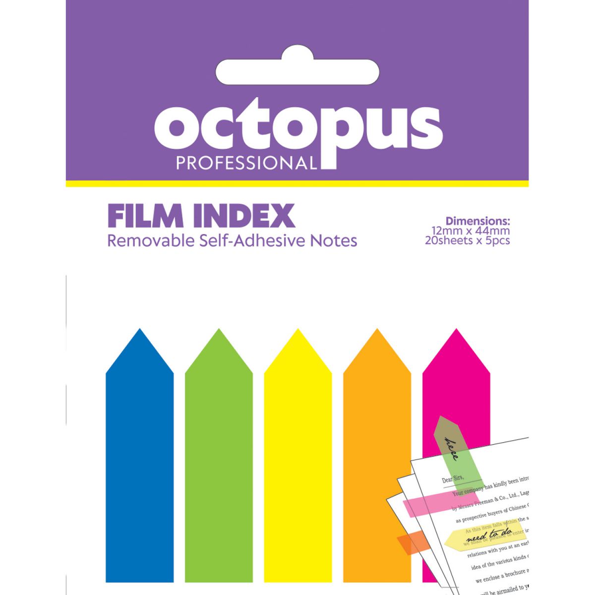 BLOK SAMOLEPLJIVI 12x44mm 100 LISTA STRELICE OCTOPUS UNL-0433