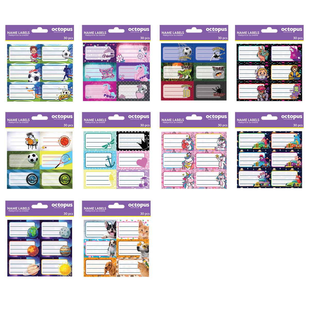 NALEPNICE ZA SVESKE 30/1 OCTOPUS UNL-0445
