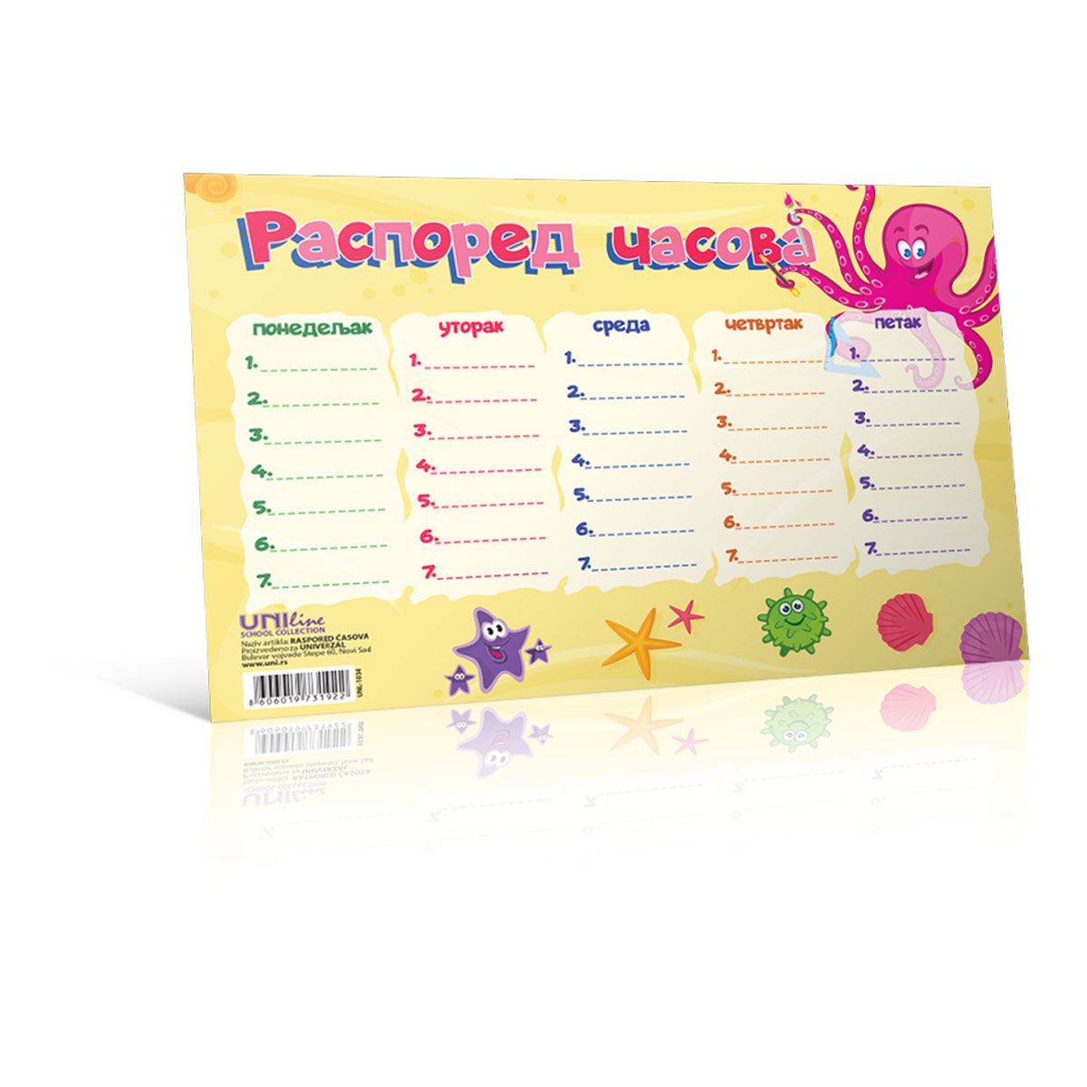 RASPORED ČASOVA 1/1 OCTOPUS UNL-1034