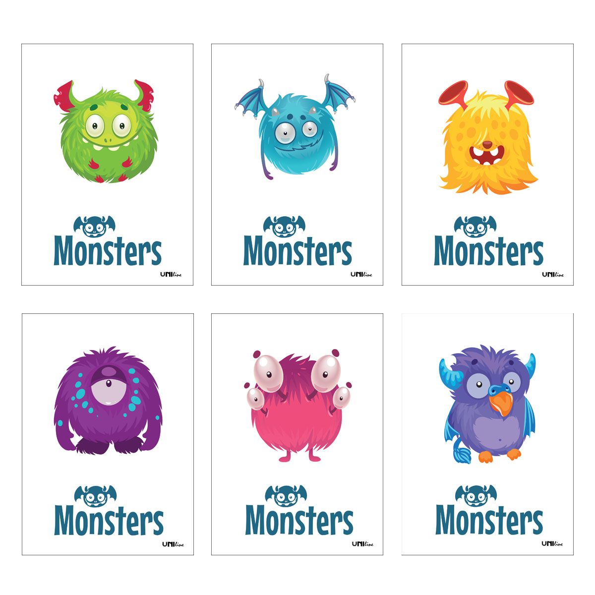 SVESKA A5 SITNI KARO 52L MONSTERS 80g UNI LINE UNL-0738