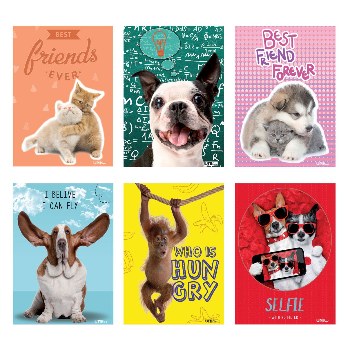 SVESKA A5 ČISTA 52L ANIMALS 80g UNL-0746