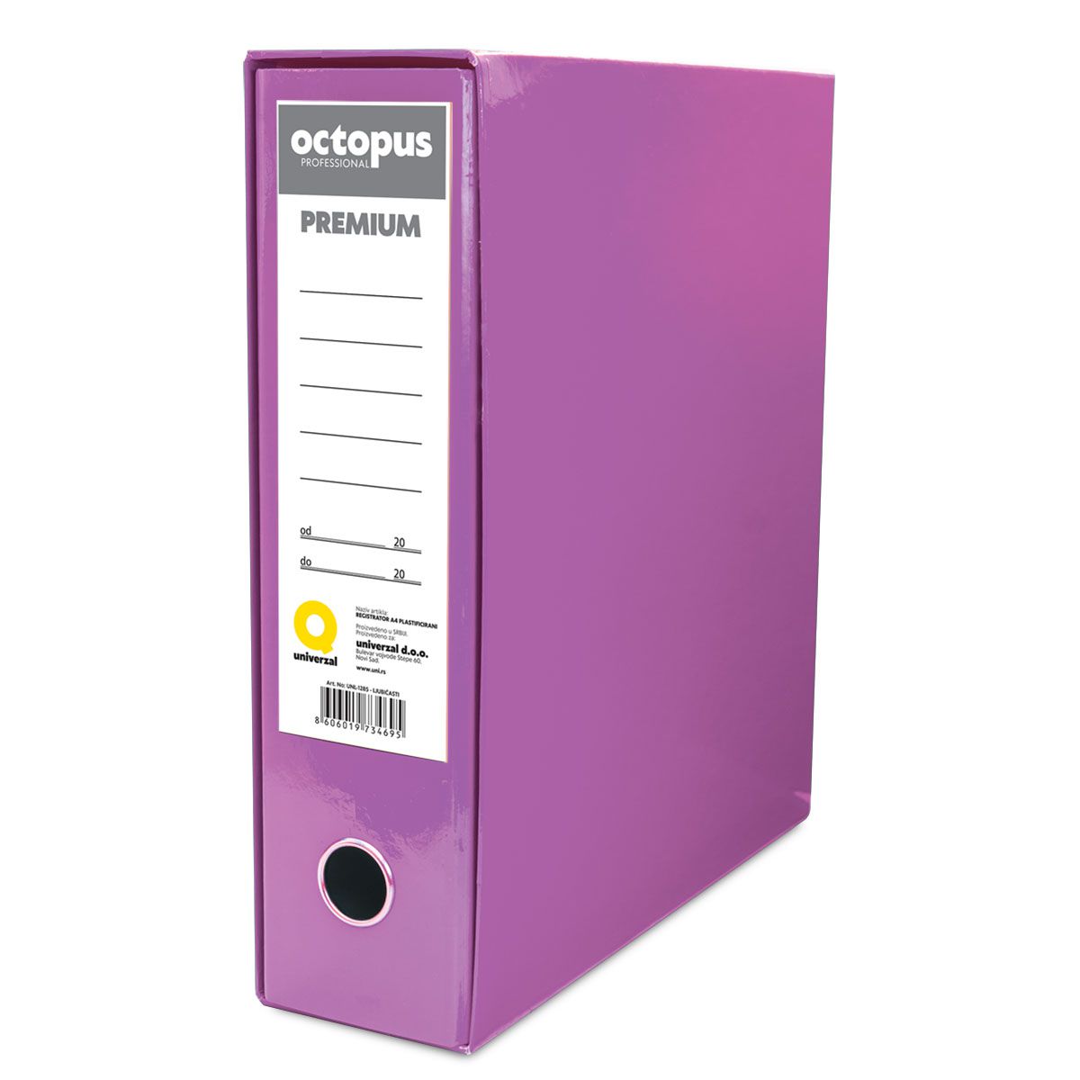 REGISTRATOR A4 PLASTIFICIRANI OCTOPUS PREMIUM LJUBIČASTA UNL-1285