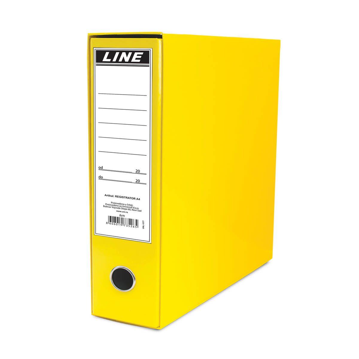 REGISTRATOR A4 NORMAL LINE -ŽUTI UNL-1277