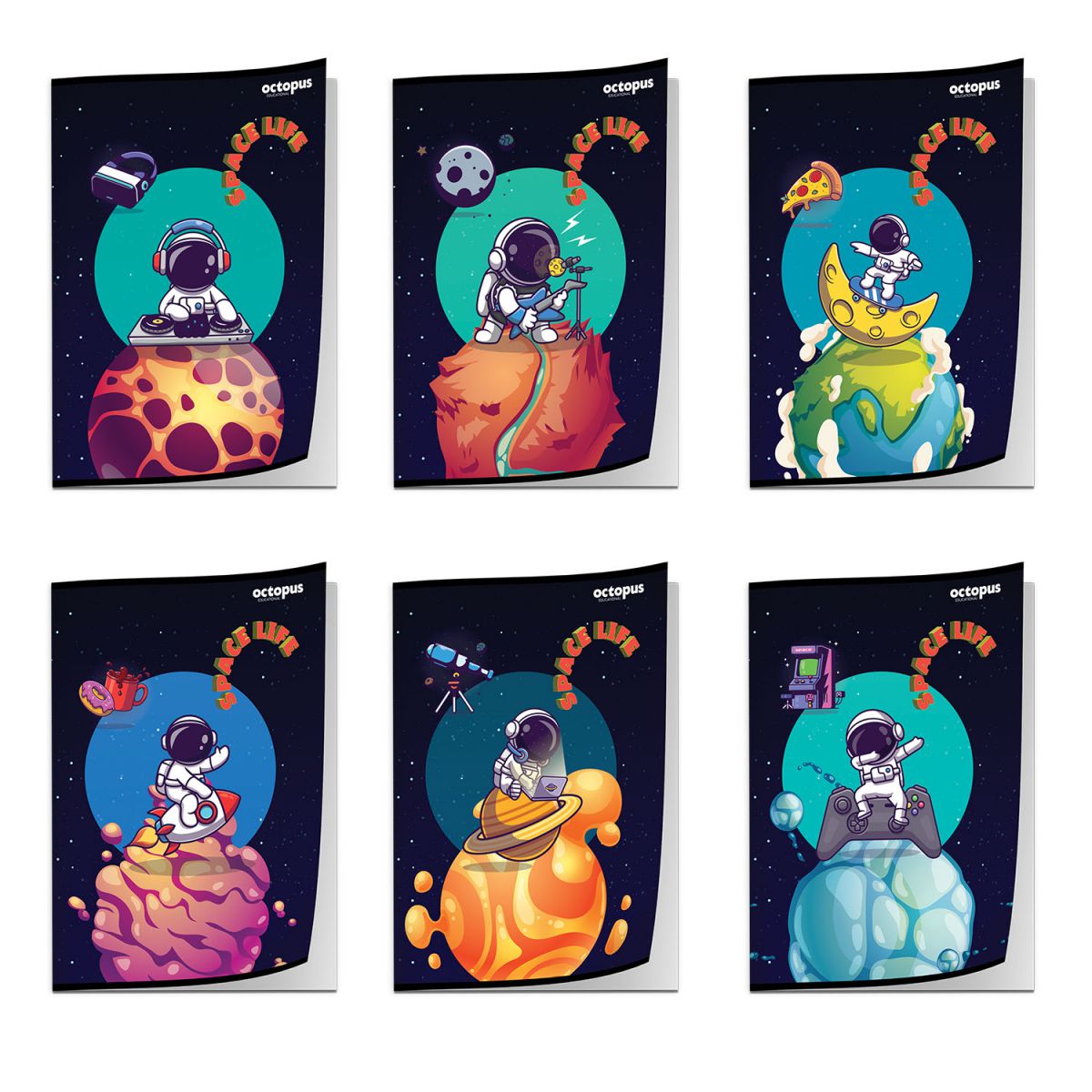 SVESKA A5 DIKTO 52L SPACE LIFE 80g OCTOPUS UNL-1805