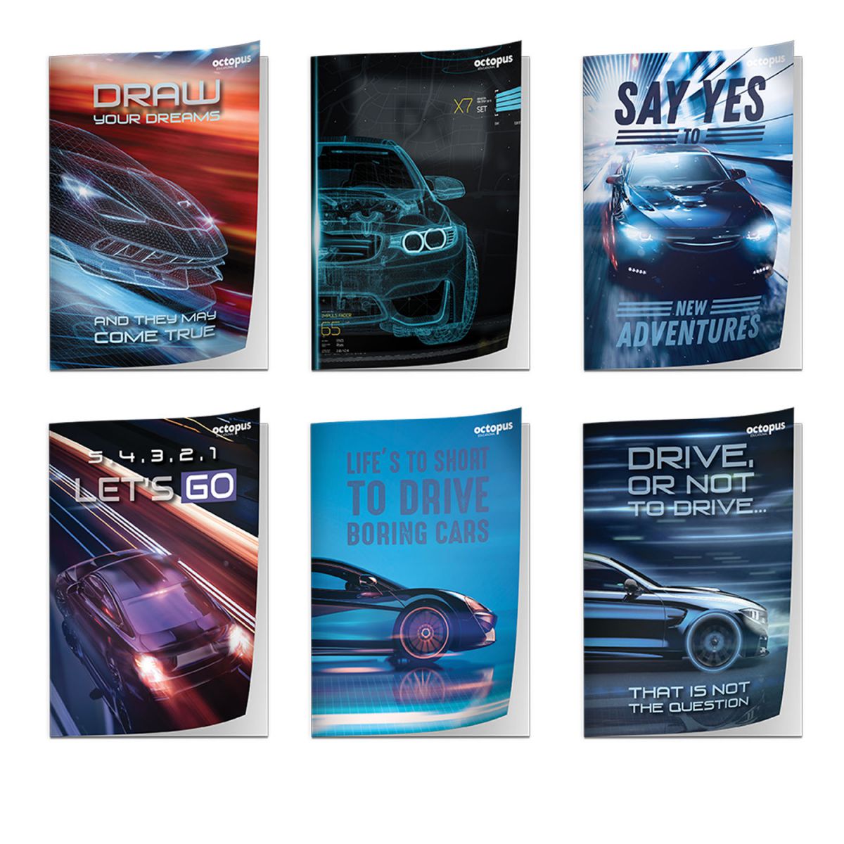 SVESKA A4 SITNI KARO 52L CARS 80g OCTOPUS UNL-1783