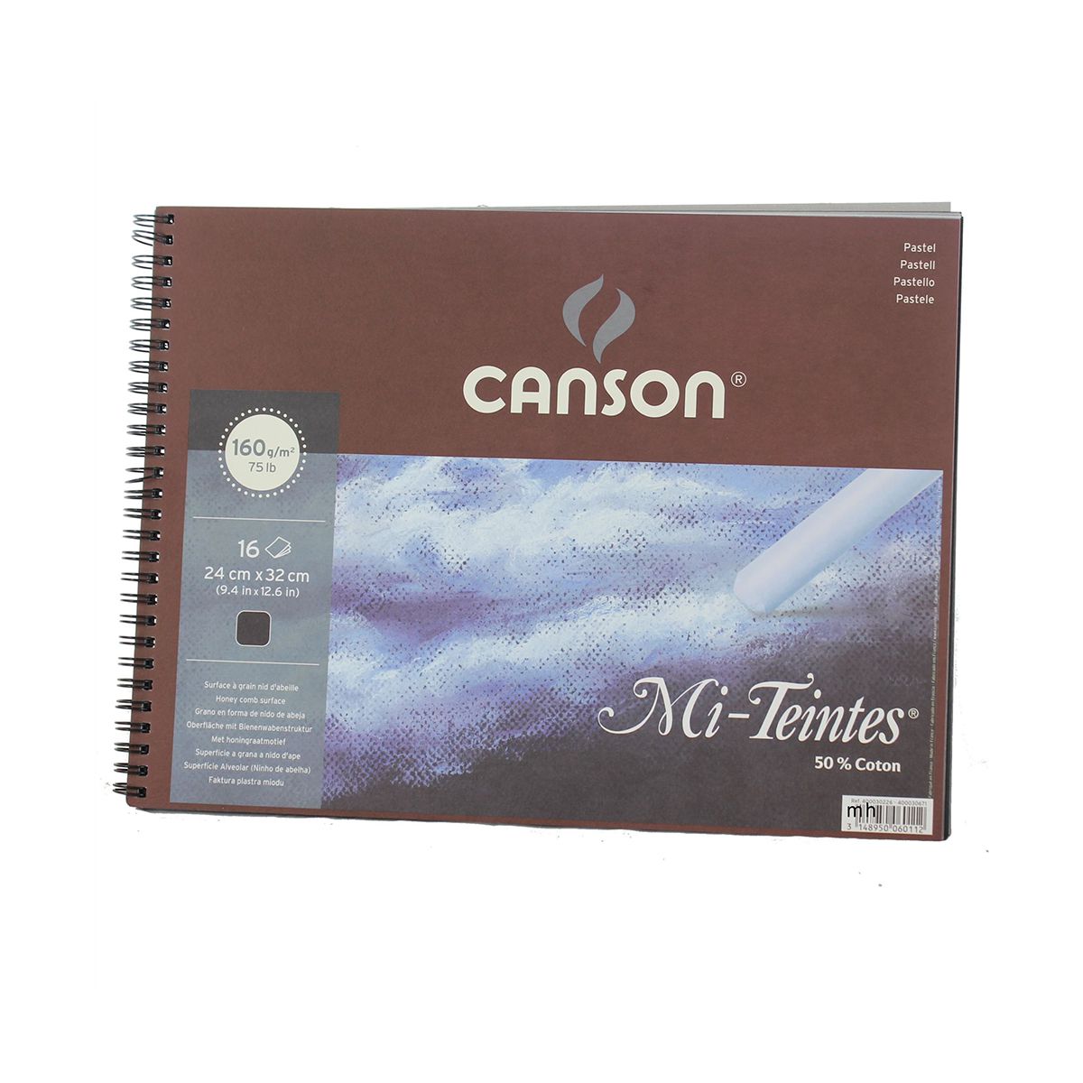 BLOK 24X32cm SA SPIRALOM 160g 16 LISTA CRNI MI-TEINTES CANSON 400030226