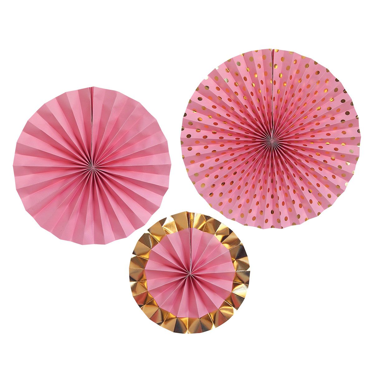 PARTY PAPER FAN 3/1 PINK UNL-1383