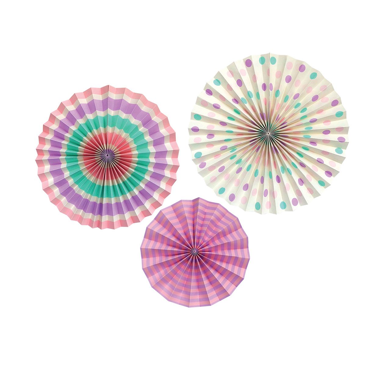 PARTY PAPER FAN 3/1 PASTEL UNL-1386