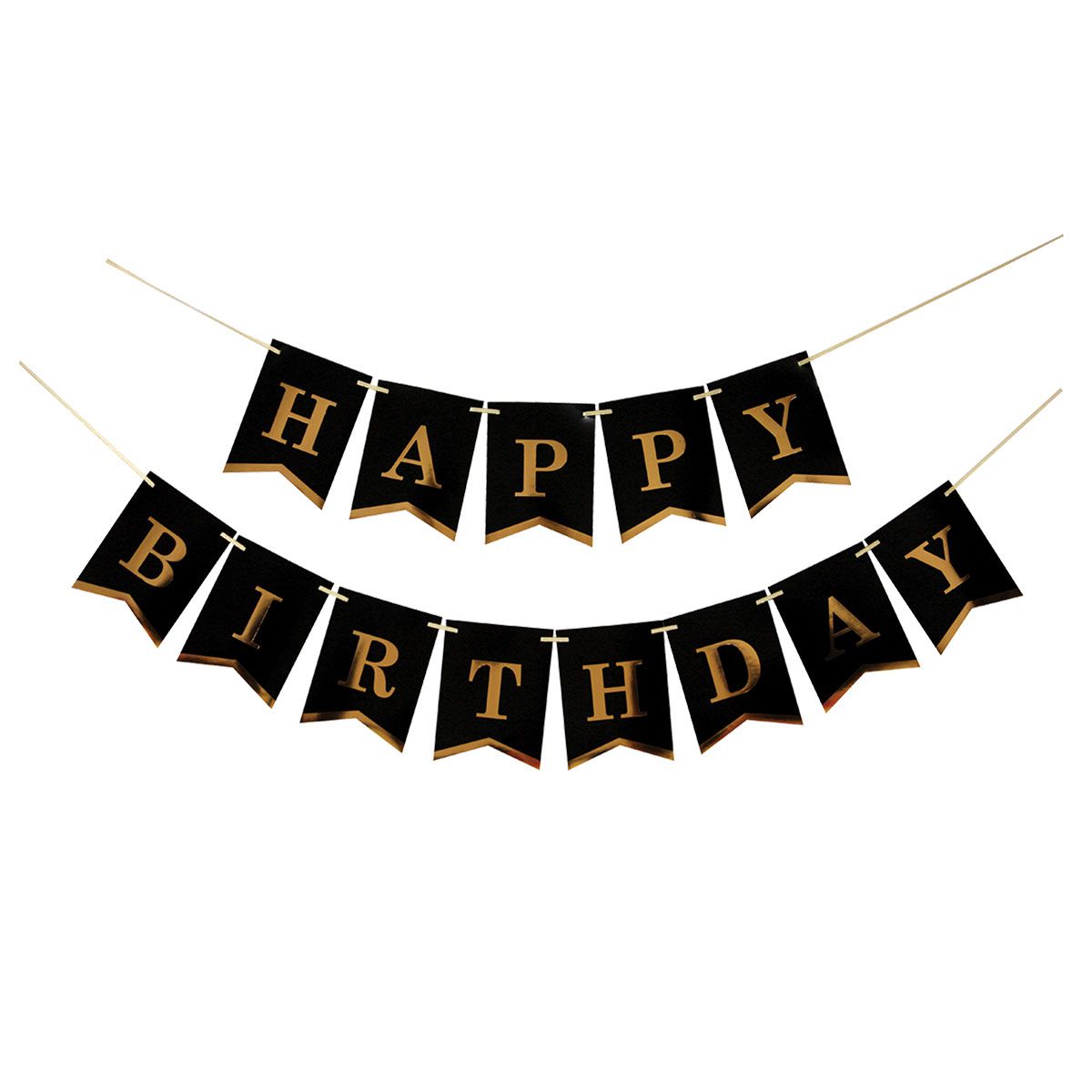 PARTY HAPPY BIRTHDAY BANNER 1/1 ZLATNO-CRNI UNL-1398