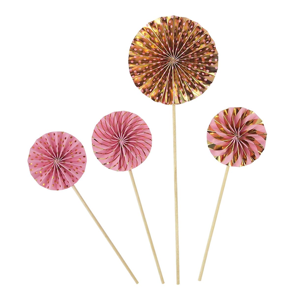 PARTY MINI FAN WHEEL 4/1 PINK UNL-1425
