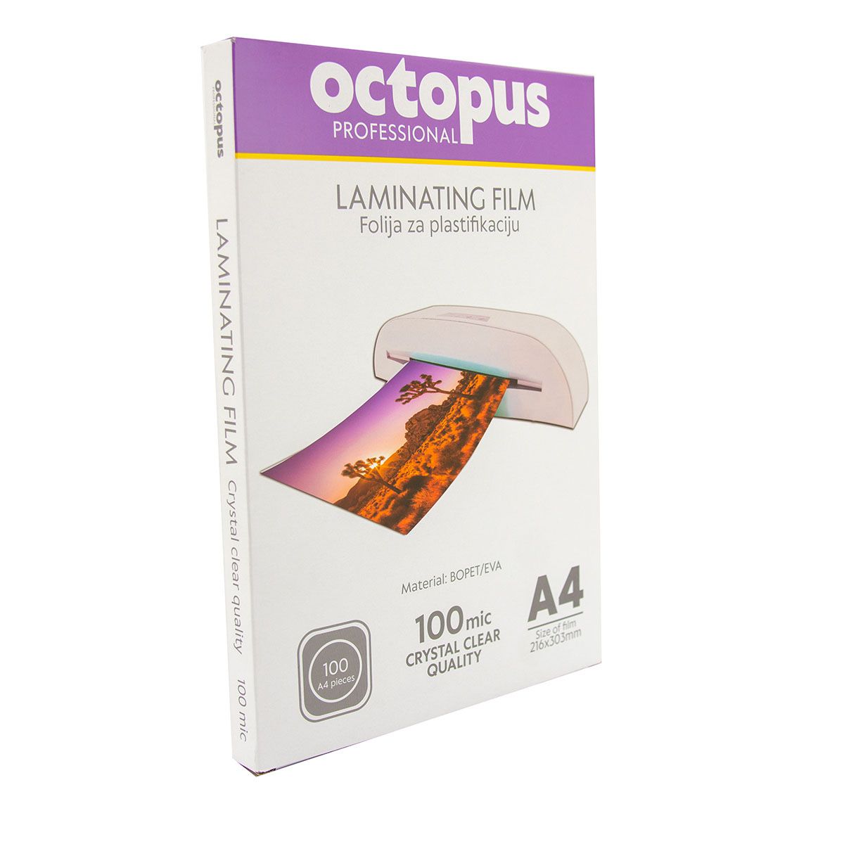 FOLIJA ZA PLASTIFICIRANJE A4 100mic 100/1 OCTOPUS UNL-2082