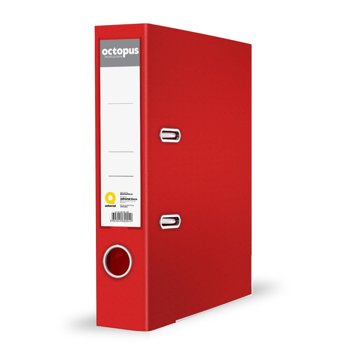 REGISTRATOR A4 SAMOSTOJECI 80mm CRVENI OCTOPUS UNL-1585