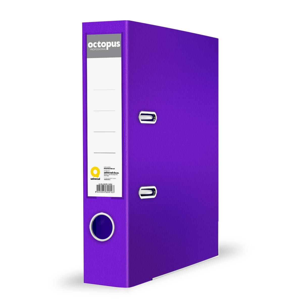 REGISTRATOR A4 SAMOSTOJECI 80mm LJUBICASTI OCTOPUS UNL-1591