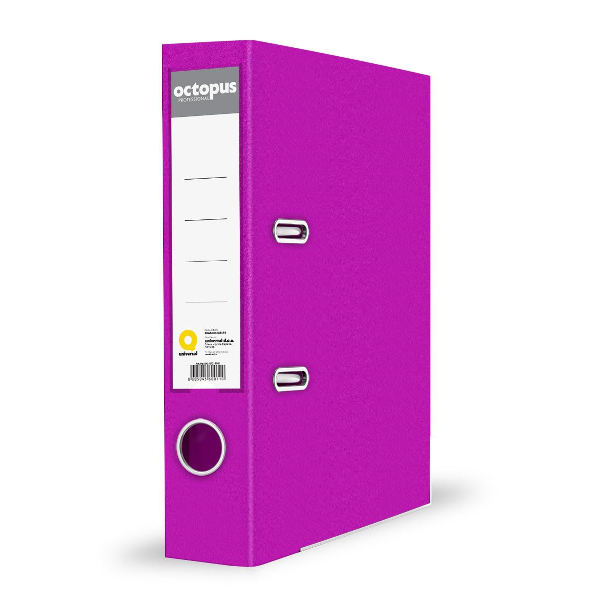 REGISTRATOR A4 SAMOSTOJECI 80mm PINK OCTOPUS UNL-1592