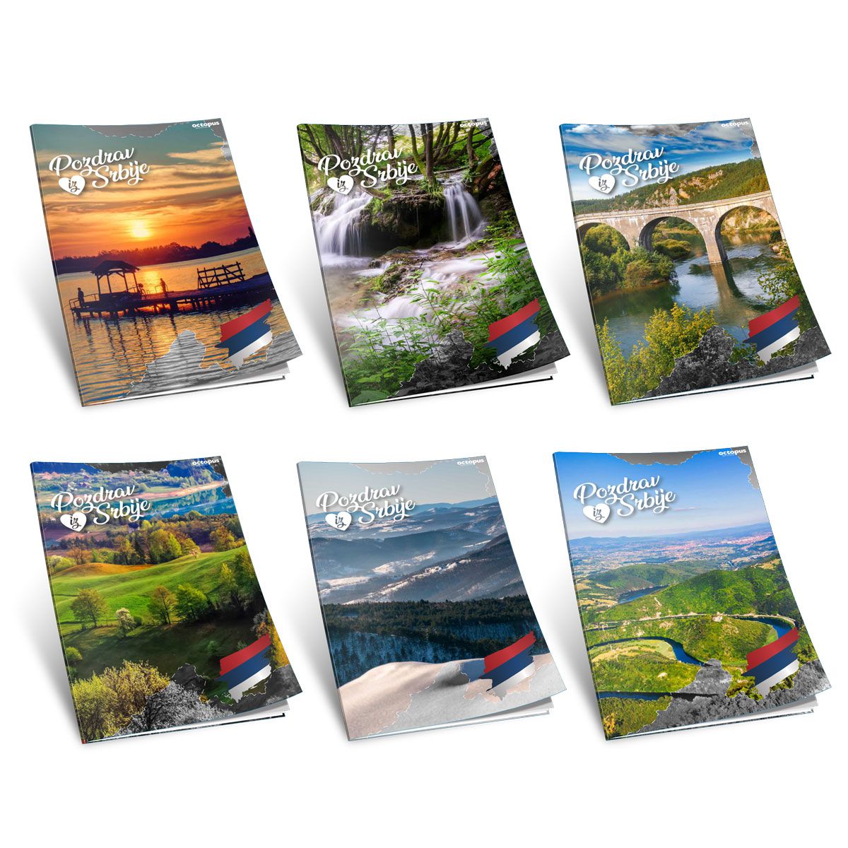 SVESKA A4 SITNI KARO 52L POZDRAV IZ SRBIJE 80g OCTOPUS UNL-2139