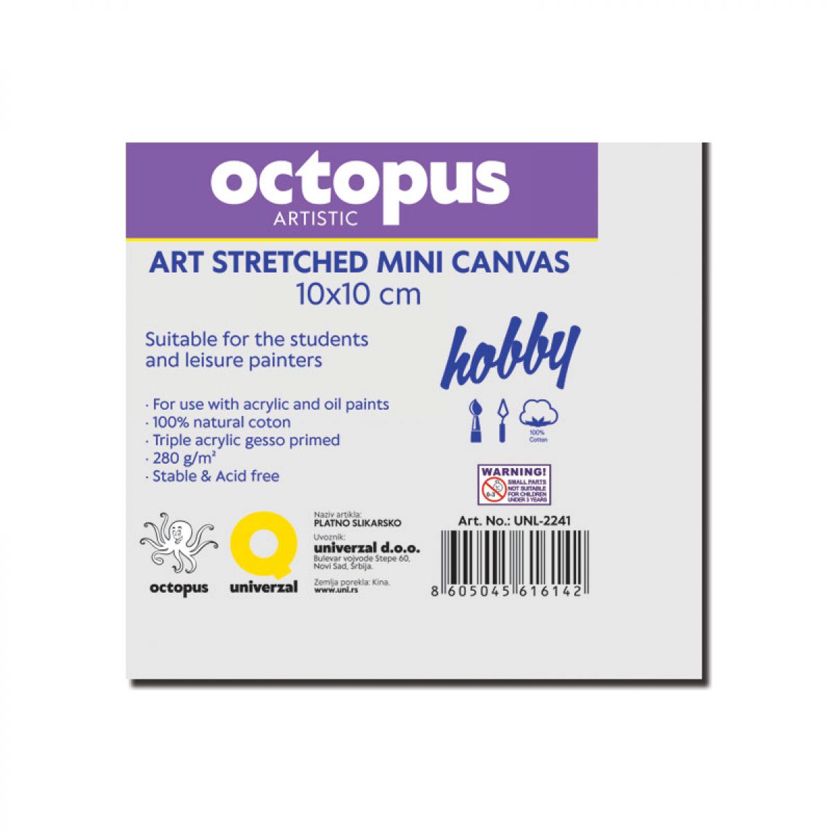 PLATNO SLIKARSKO OCTOPUS MINI 10x10cm HOBBY 280g UNL-2241