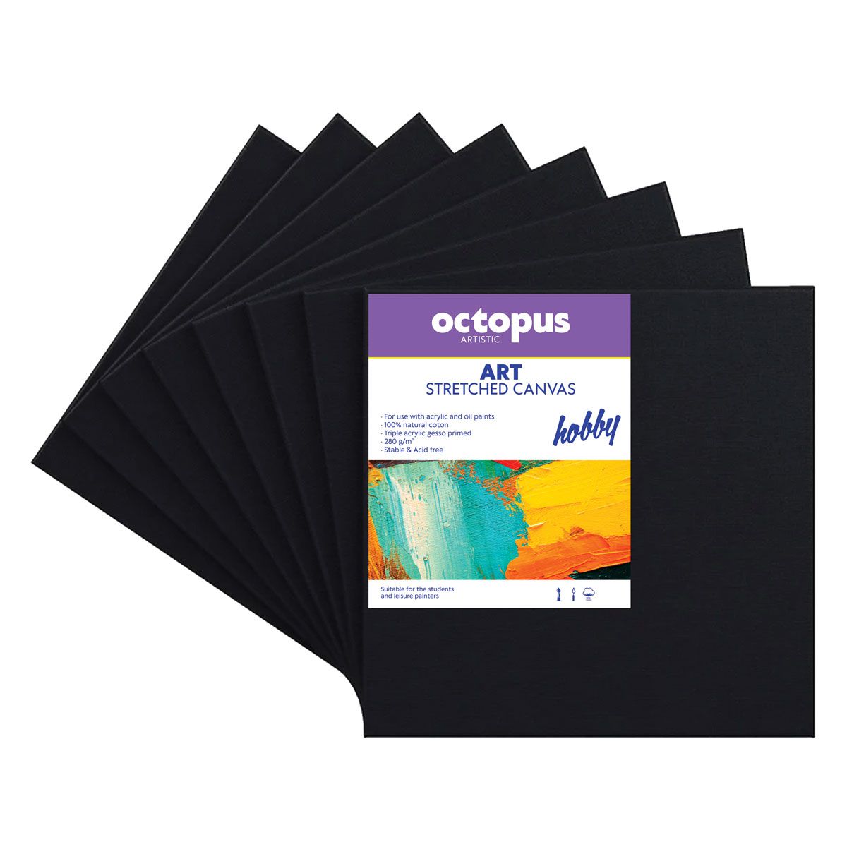 PLATNO SLIKARSKO OCTOPUS CRNO 15x20cm HOBBY 280g UNL-2242