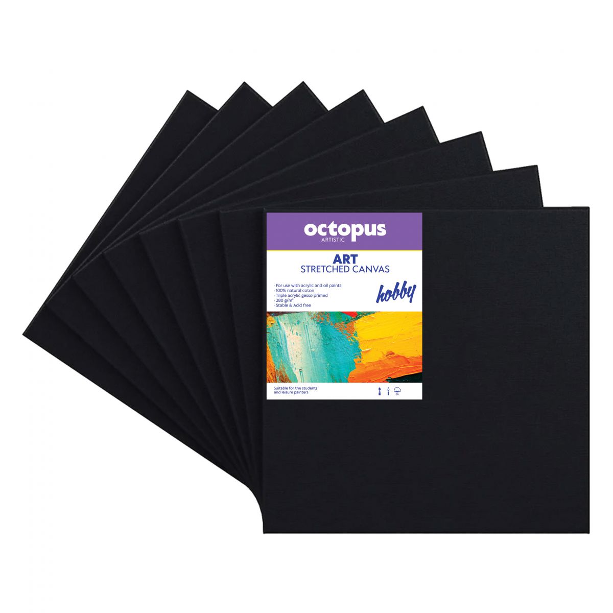 PLATNO SLIKARSKO OCTOPUS CRNO 24x30cm HOBBY 280g UNL-2244