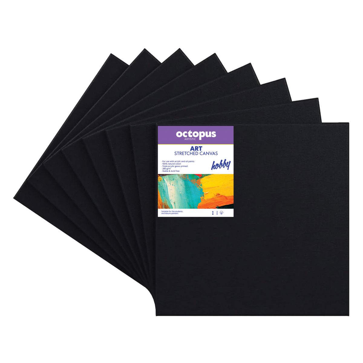 PLATNO SLIKARSKO OCTOPUS CRNO 40x50cm HOBBY 280g UNL-2247