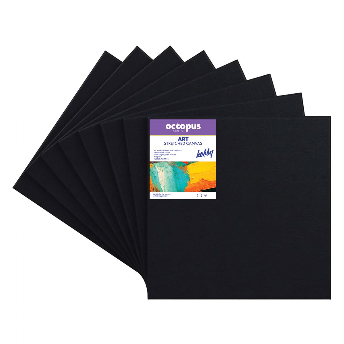 PLATNO SLIKARSKO OCTOPUS CRNO 40x60cm HOBBY 280g UNL-2248
