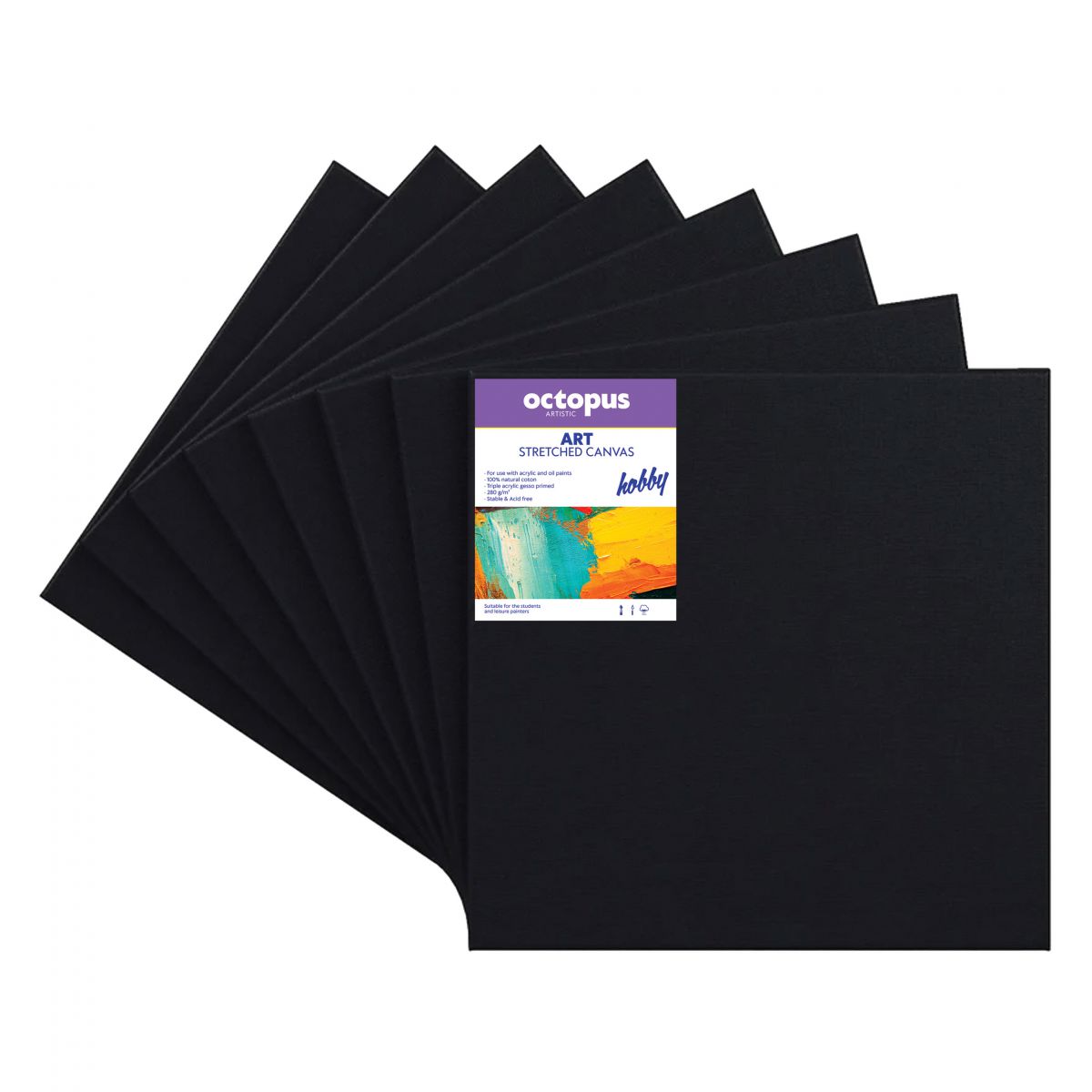 PLATNO SLIKARSKO OCTOPUS CRNO 50x70cm HOBBY 280g UNL-2249