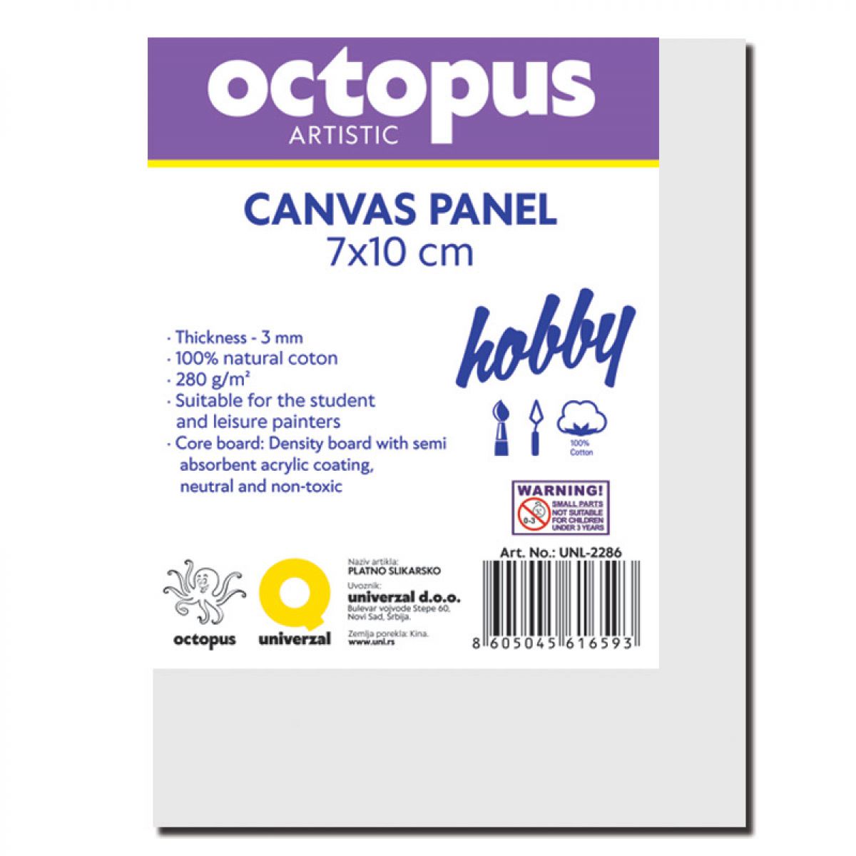 PLATNO SLIKARSKO PANEL OCTOPUS 7x10cm HOBBY 280g UNL-2286