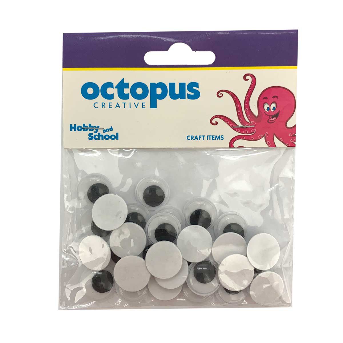 DEKORATIVNE OČI SAMOLEPLJIVE 15mm 30kom OCTOPUS UNL-2391