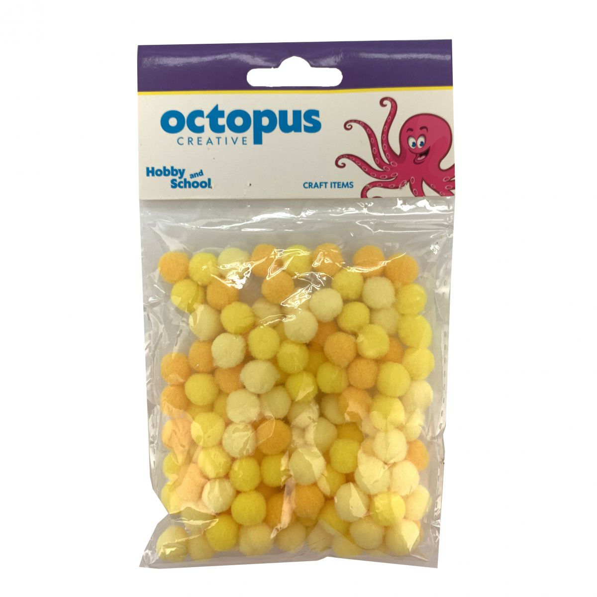 DEKORATIVNE POM POM LOPTICE 10mm 120kom ŽUTE UNL-2421 OCTOPUS