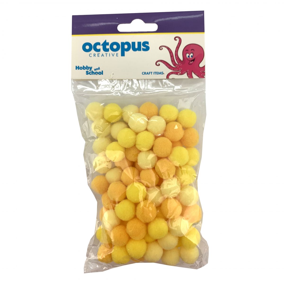 DEKORATIVNE POM POM LOPTICE 15mm 80kom ŽUTE UNL-2422 OCTOPUS