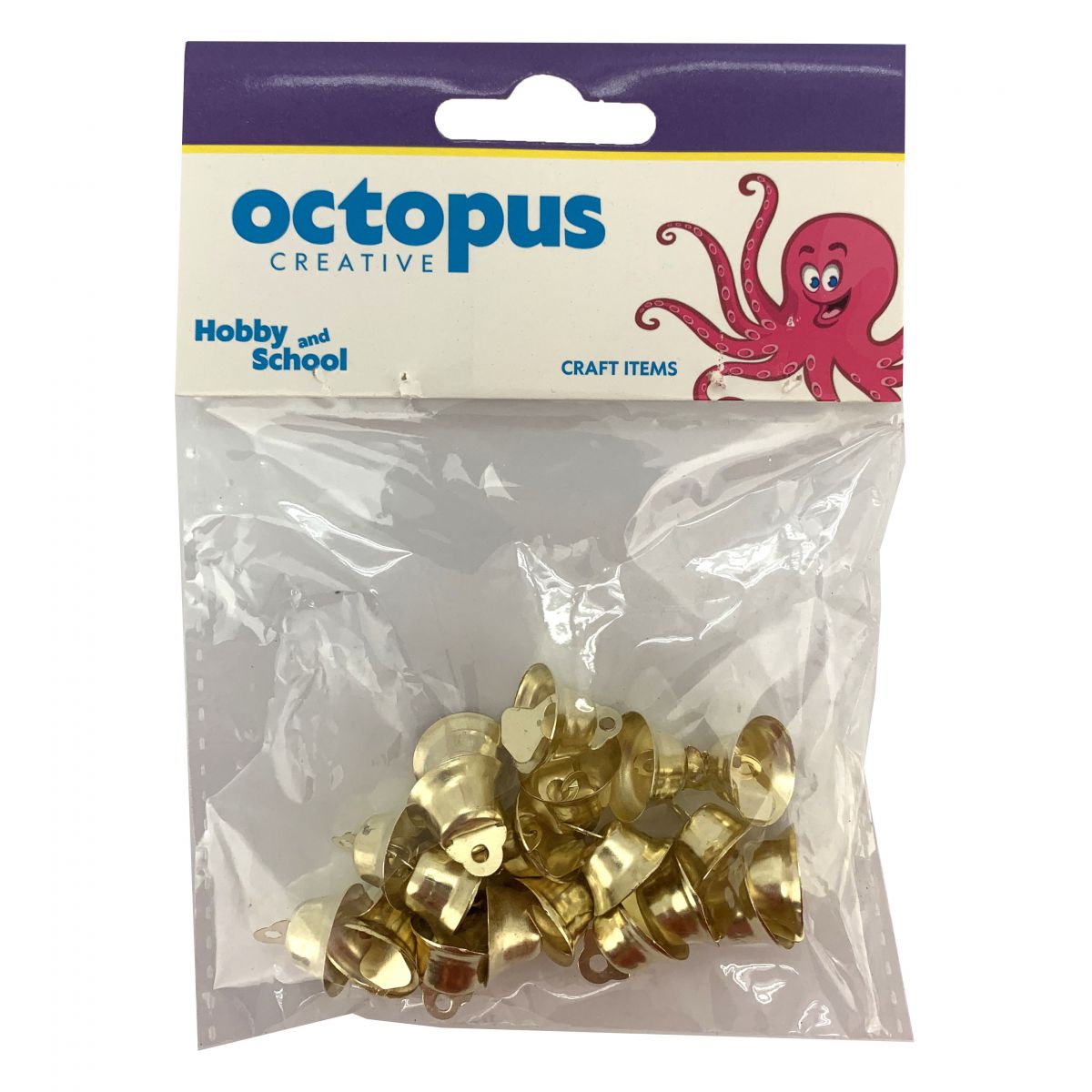 DEKORATIVNI ZVONČIĆI ZLATNI 14mm 20kom UNL-2434 OCTOPUS