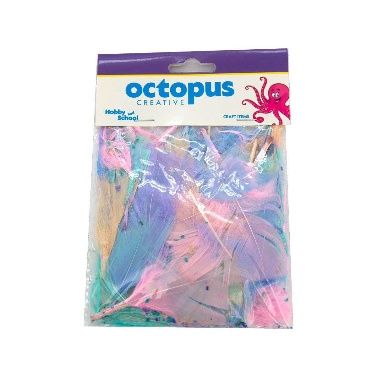 DEKORATIVNO PERJE MIX PASTEL 10-15cm 10/1 UNL-2449 OCTOPUS