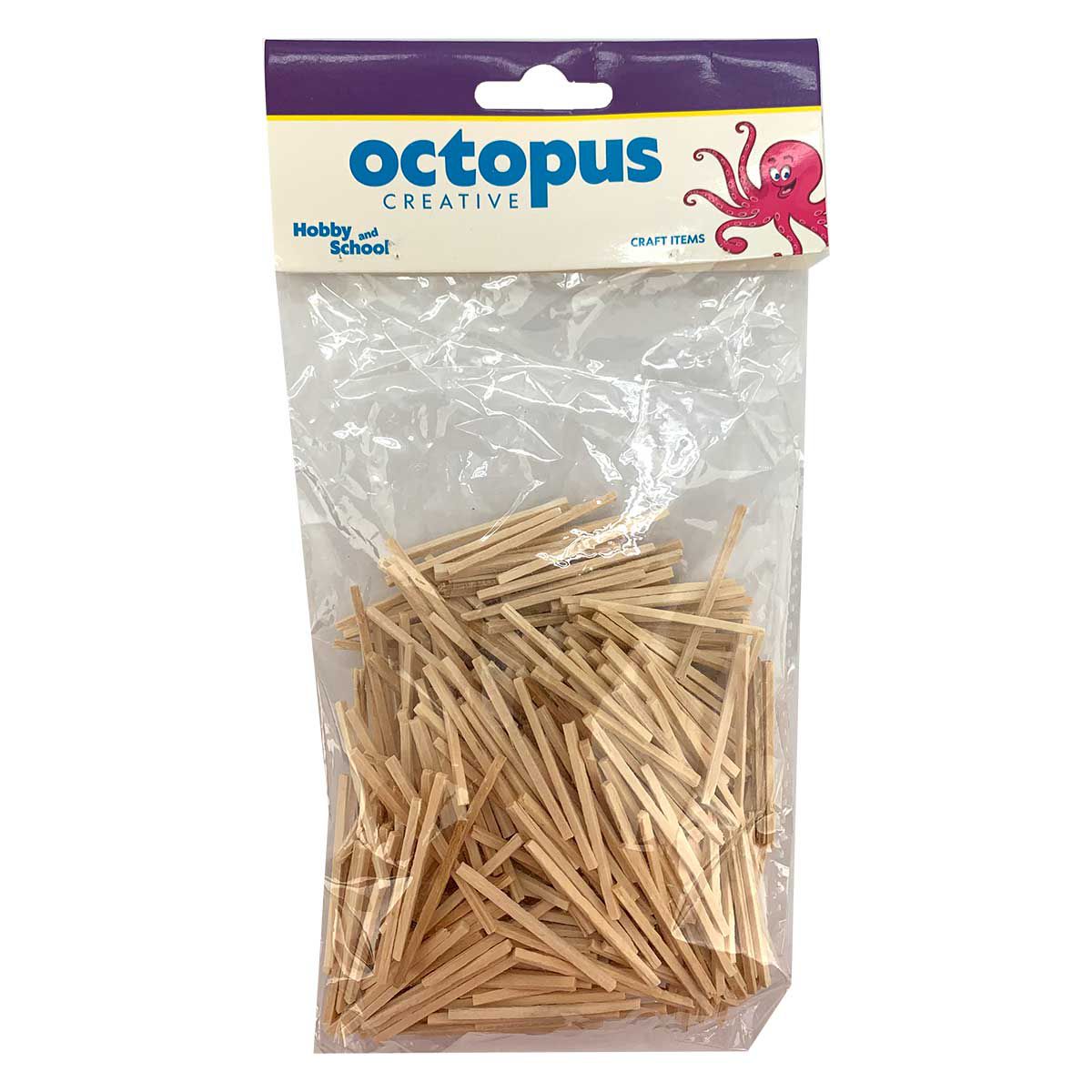 DEKORATIVNI ŠTAPIĆI DRVENI NATUR 500/1 42X2X2mm UNL-2456 OCTOPUS