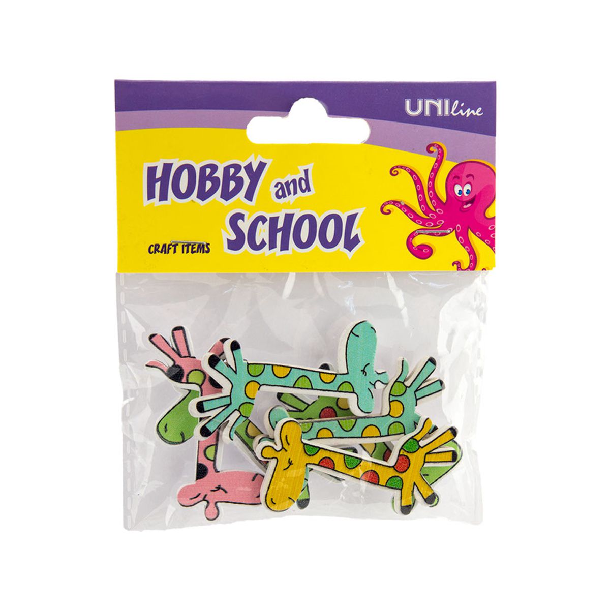 DEKORATIVNE ŽIRAFE OD DRVETA 50X27mm 6kom UNL-0881