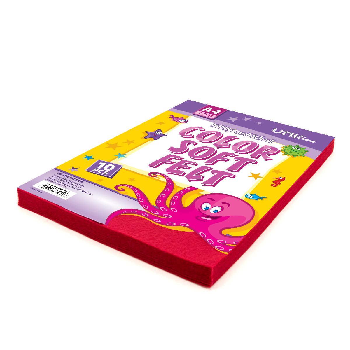 DEKORATIVNI FILC 170g A4 10/1 RED UNL-0689