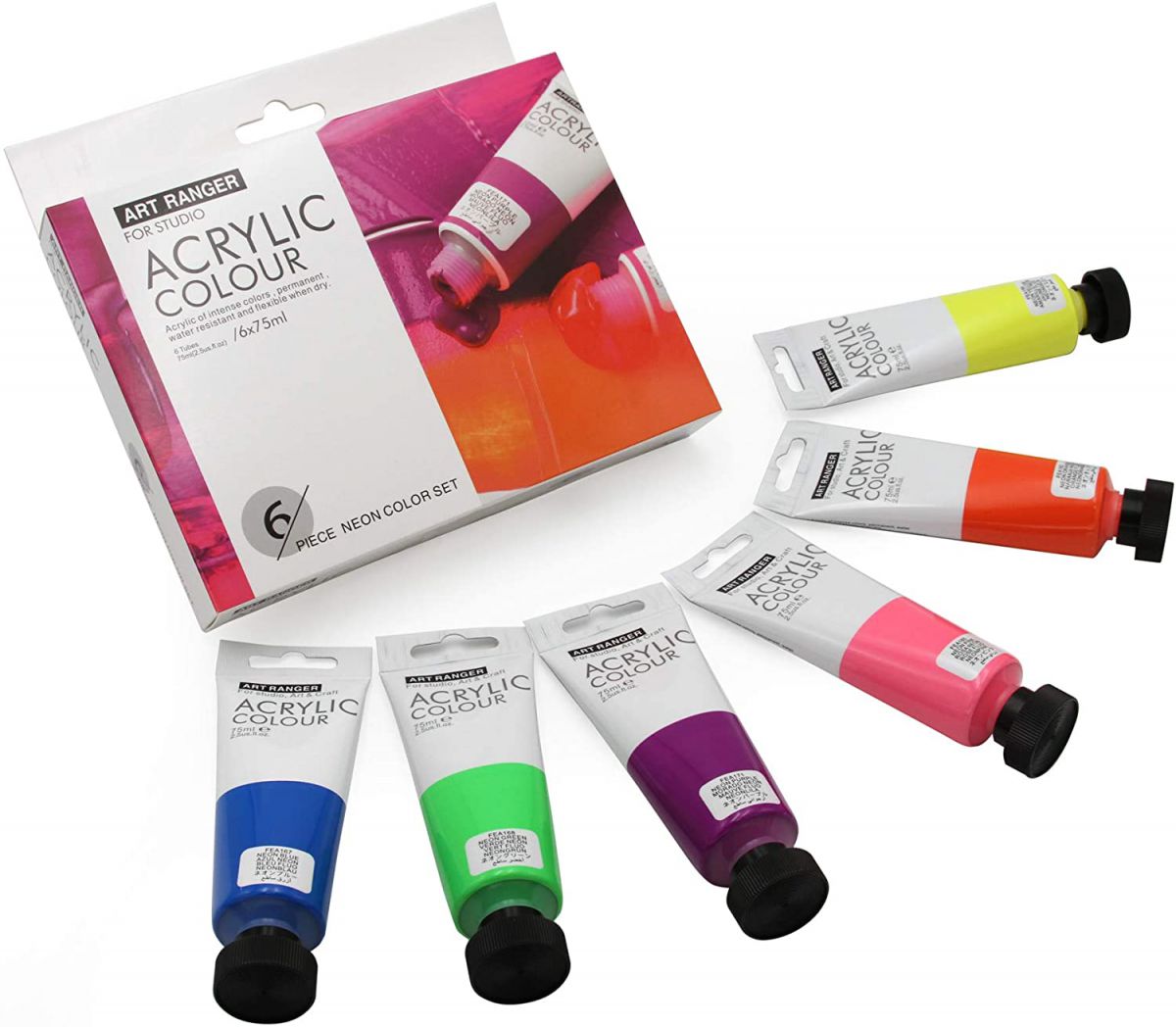 BOJA AKRILNA 6/1 SET NEON 6x75ml FEA0675-N ART RANGER