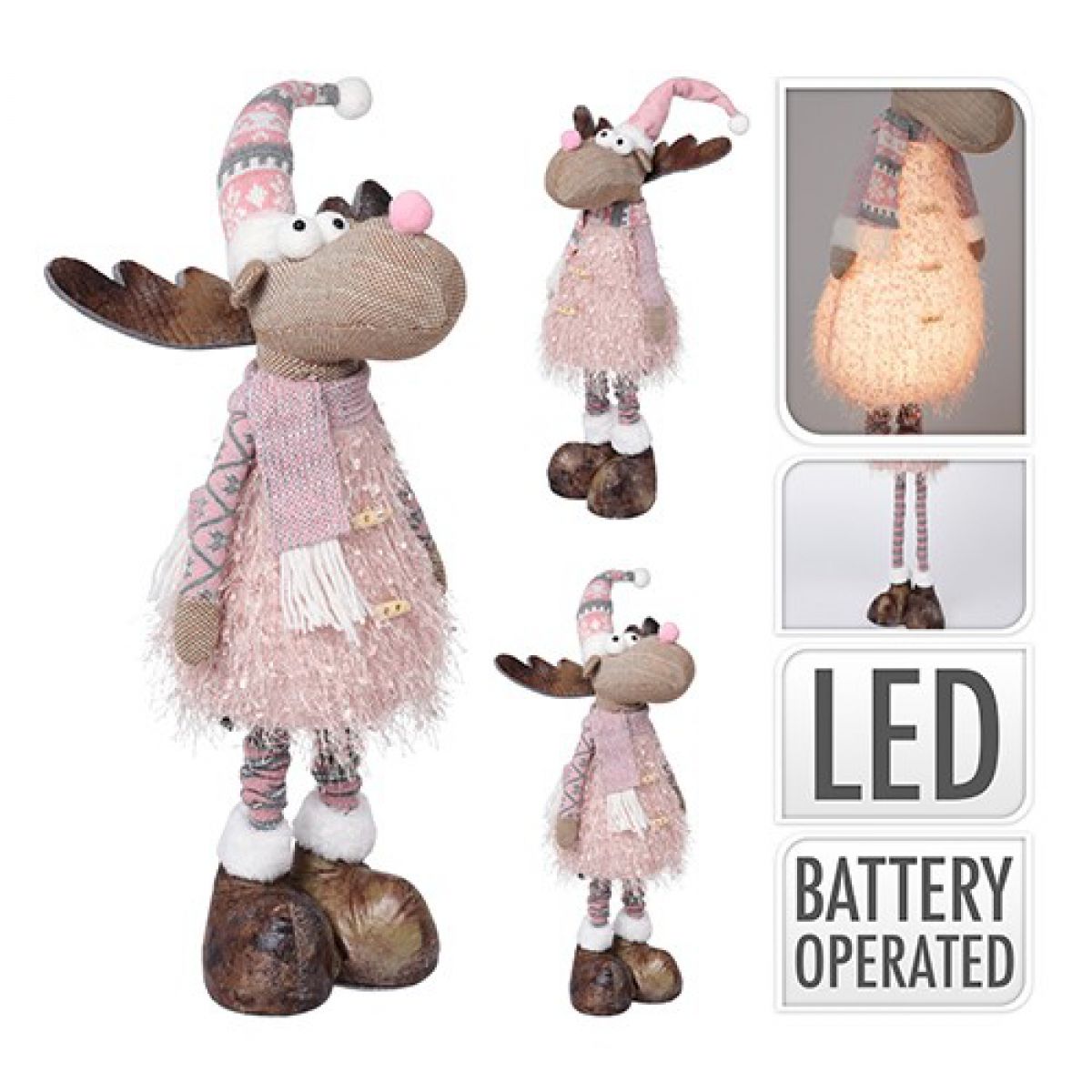 FIGURA NOVOGODIŠNJA IRVAS SA LED SVETLOM 24X70CM ADO000090