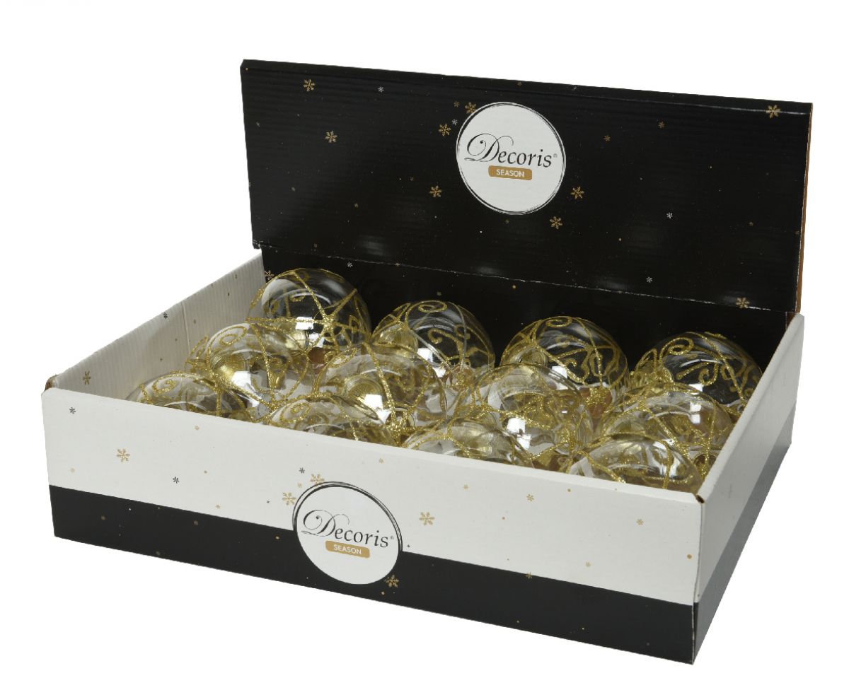 KUGLA NOVOGODIŠNJA 10CM GLITER DEKOR 025505