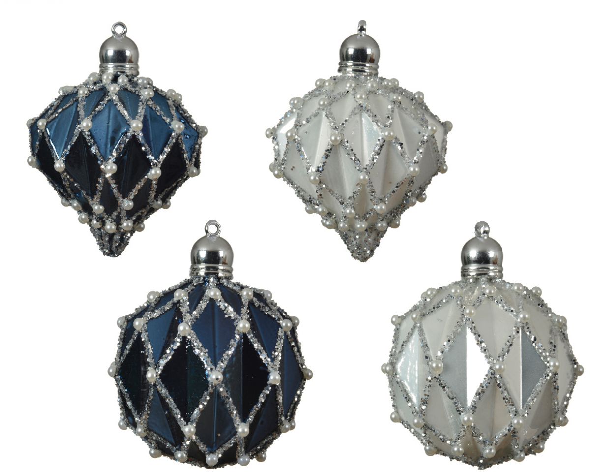 KUGLA NOVOGODIŠNJA STAKLENA 8CM MIX GLITER 030109