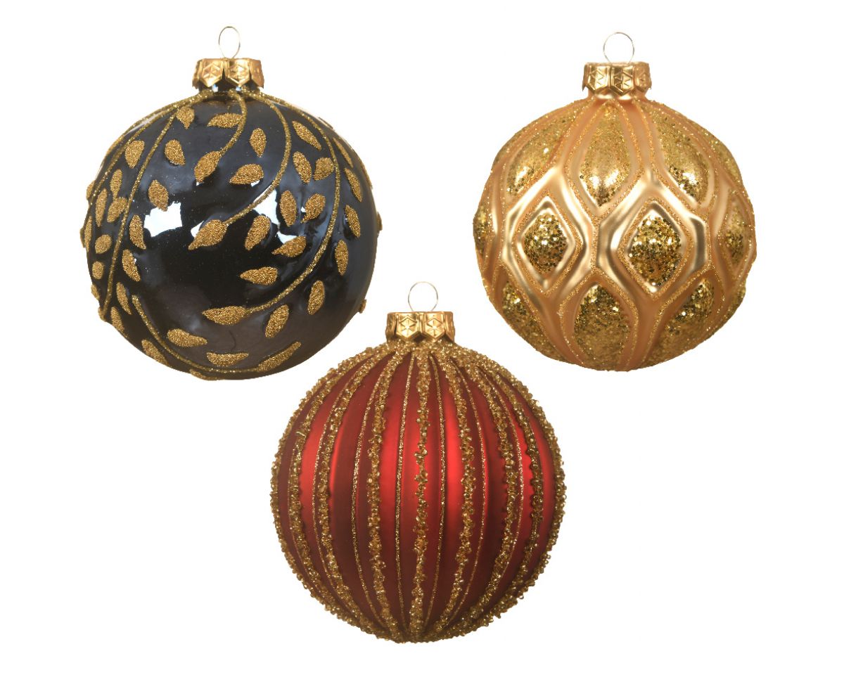 KUGLA NOVOGODIŠNJA STAKLENA 10CM PLAVA TAMNO 062618